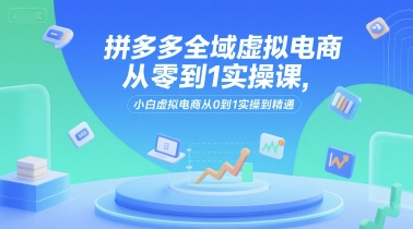 拼多多全域虚拟电商从零到1实操课，小白虚拟电商从0到1实操到精通_泡桐学堂