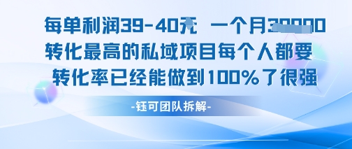 每单利润40一个月7k+转化最高的私域项目，每个人都要的产品转化率已经能做到100%_泡桐学堂