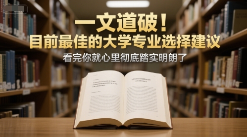付费文章：一文道破！目前最佳的大学专业选择建议，看完你就心里彻底踏实明朗了_泡桐学堂