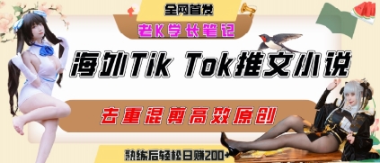海外tiktok小说推文暴力项目，高停留率，高转化率，上手后一天搞顿饭钱不是问题_泡桐学堂