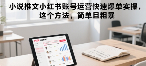 小说推文小红书账号运营快速爆单实操，这个方法，简单且粗暴_泡桐学堂