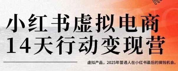 小红书虚拟电商14天变现训练营，虚拟产品，2025年普通人在小红书最后的搞钱机会_泡桐学堂