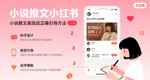 小说推文小红书高转化引导方法实操课，小说推文高效且正确引导方法_泡桐学堂