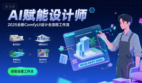 AI赋能设计师， 2025全新comfyui设计全流程工作流 ，室内-建筑-景观-美术，零基础直接上手_泡桐学堂